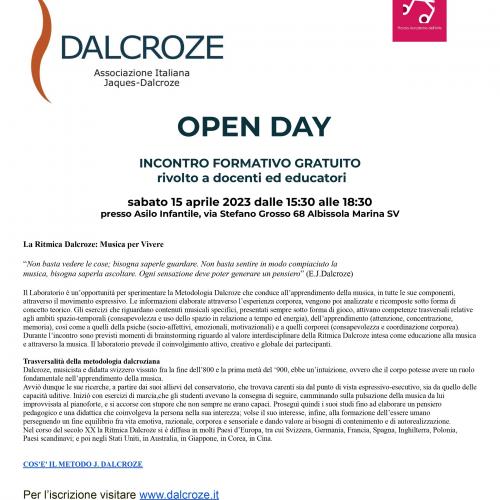 DALCROZE Open Day 15/04/2023 Albissola Marina